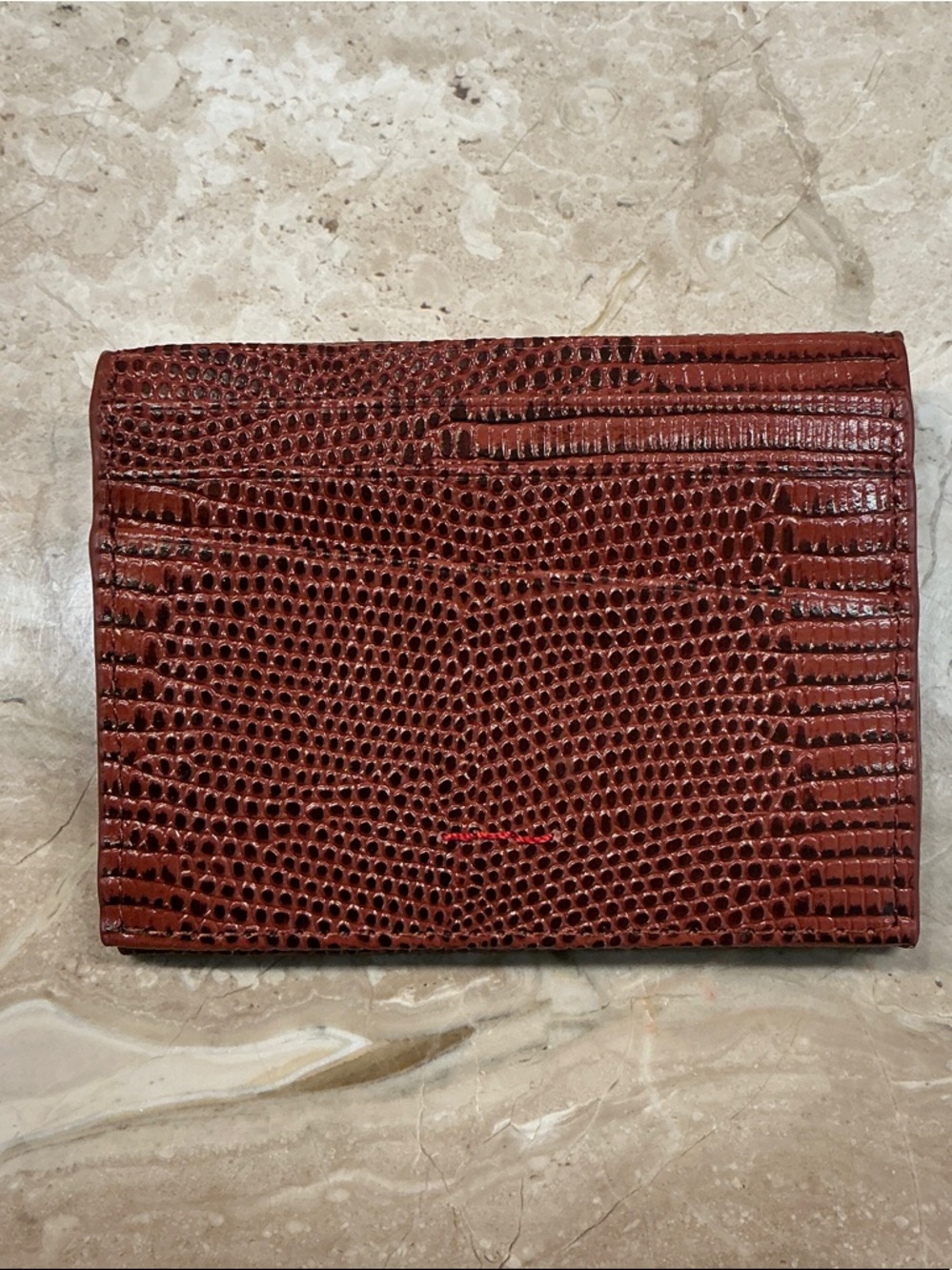 Hammitt Textured Brown Leather Snap Wallet with Gold Button - Picture 2 of 6